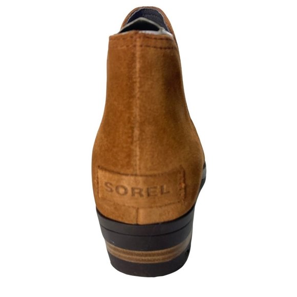 SOREL Women Bootie Lolla Lug  Suede Ankle Boot brown Size 6 - Picture 5 of 7